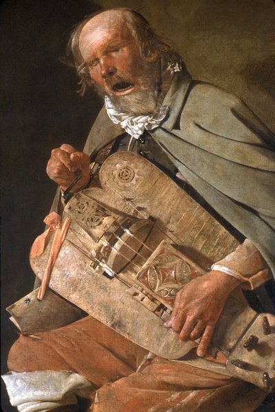 The Hurdy-Gurdy Player (detail) - by Georges de La Tour by Unknown